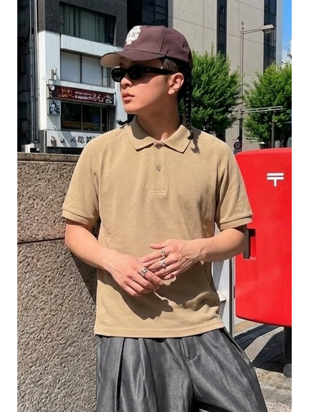Ekru Erkek Straight Fit Krem Polo Yaka Tişört-4