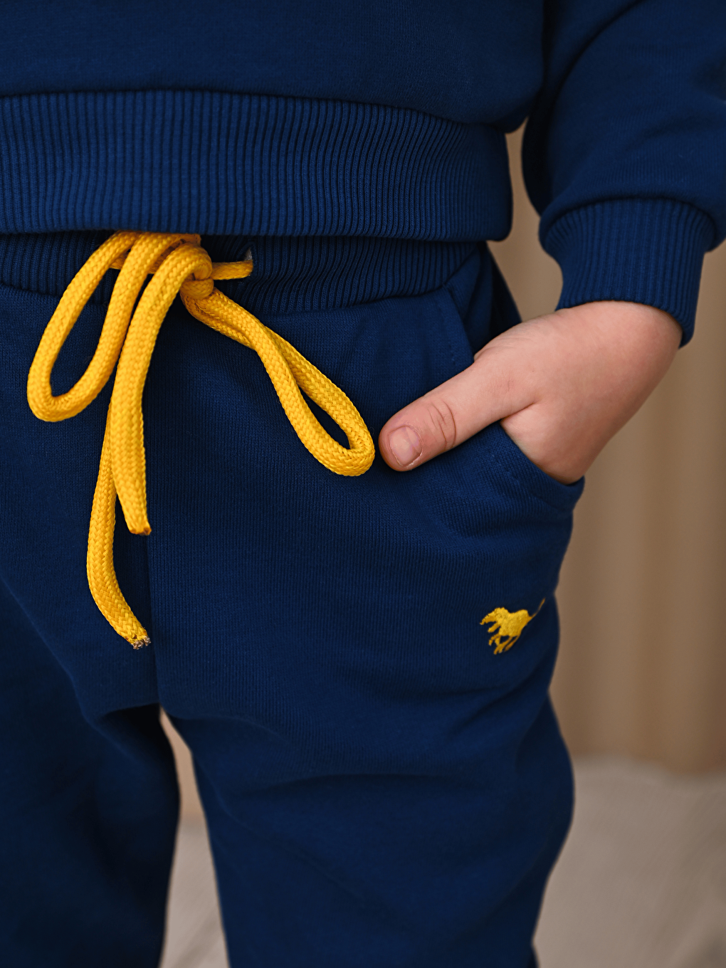 Lacivert Bisiklet Yaka Baskılı Erkek Çocuk Sweatshirt ve Eşofman Alt 2'li Takım-7