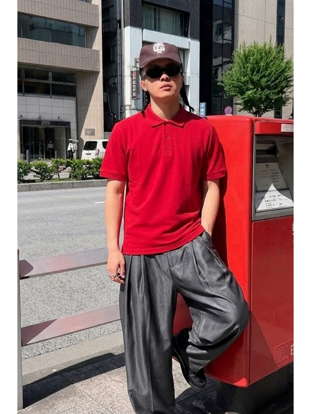 Erkek Straight Fit Kırmızı Polo Yaka Tişört-2