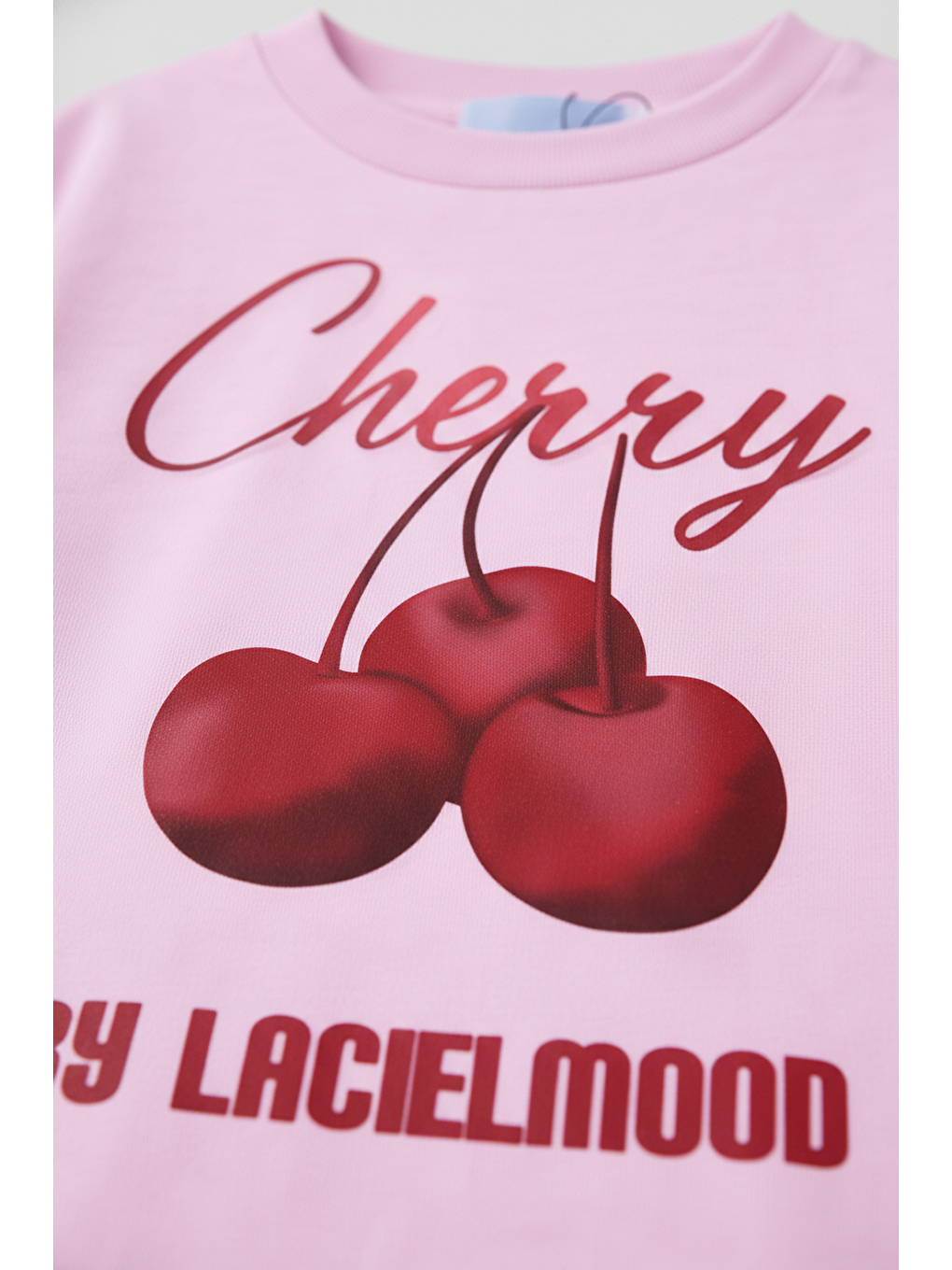 Kız Çocuk Pamuklu Pembe Kiraz Baskılı T-Shirt Şort Takım-1