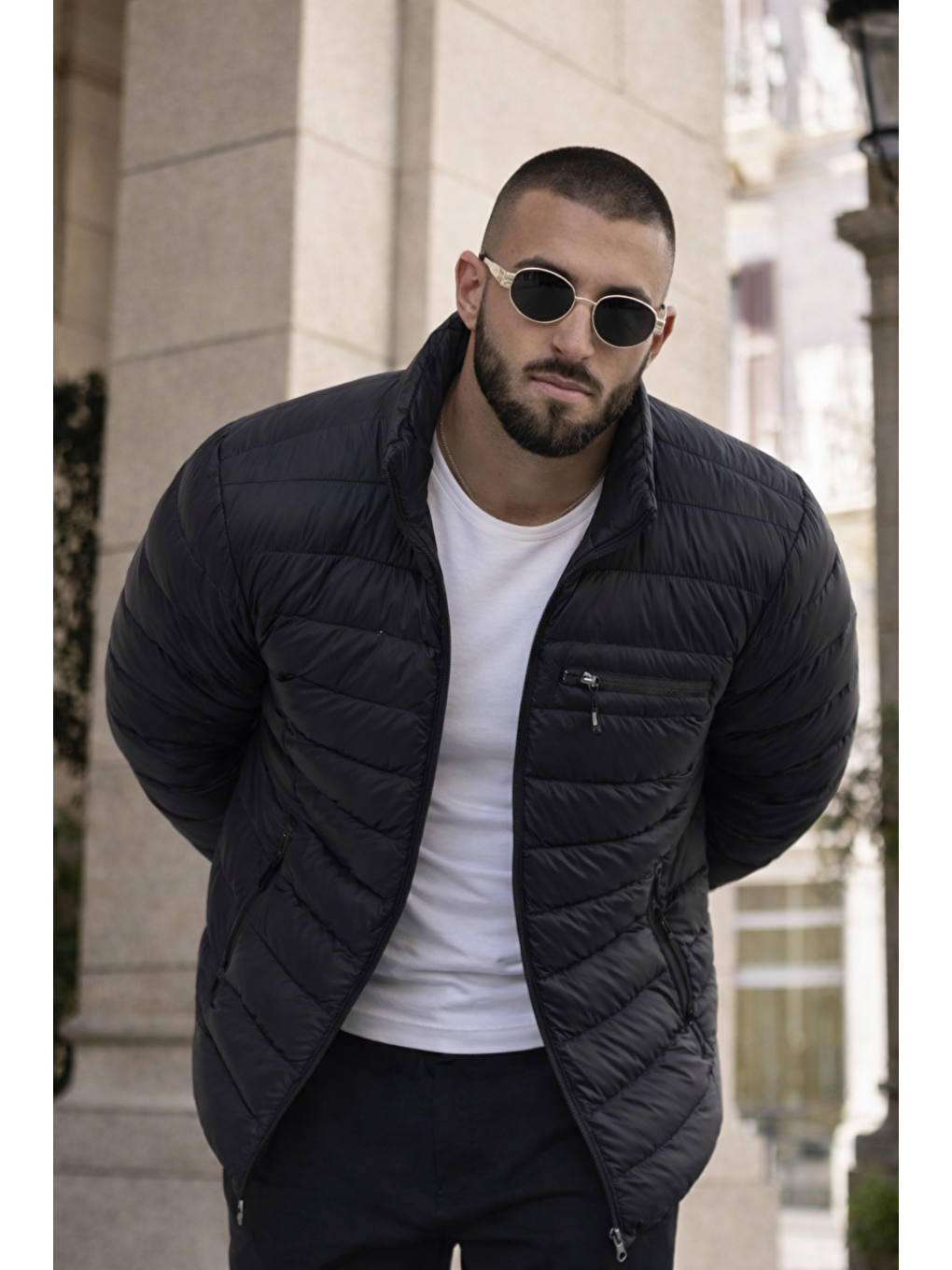 Erkek Günlük Cepli Basic Astarlı Siyah Şişme Mont-1