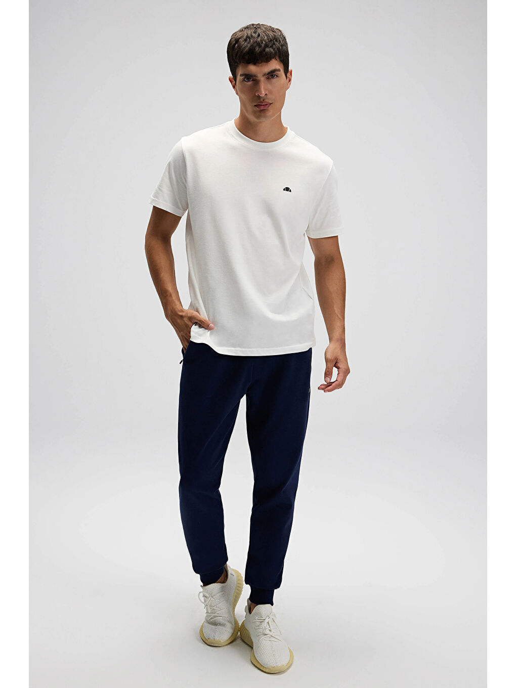 Lacivert Pamuklu Regular Fit Normal Bel Ribanalı Paça Eşofman Altı EM531-NV-1