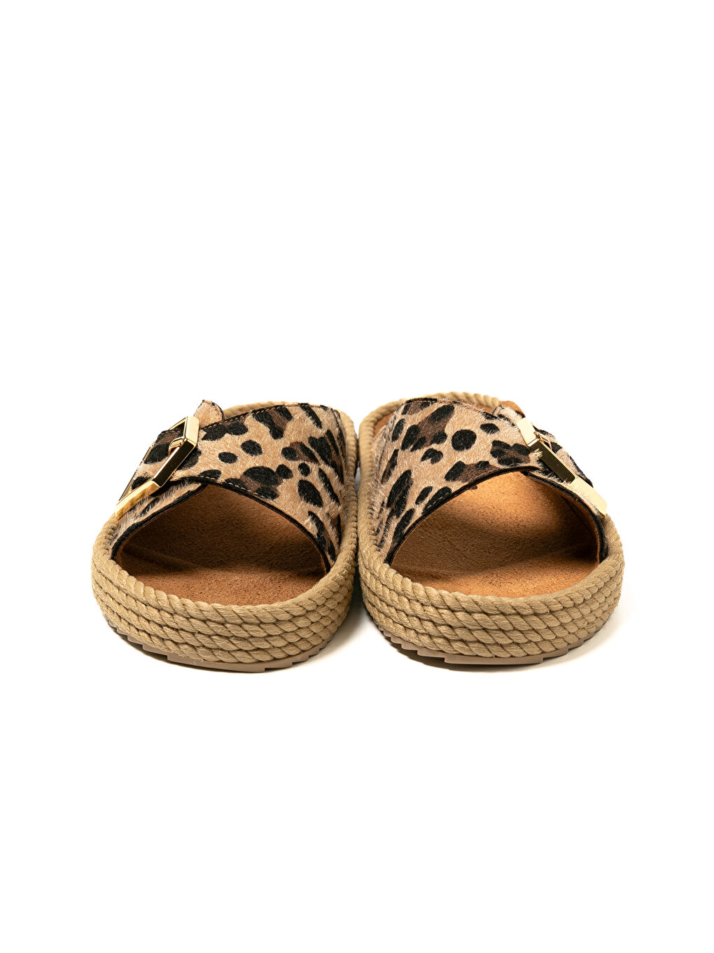 Kahverengi CAS12-LEO Casablanca Kadın Terlik Leopar-3