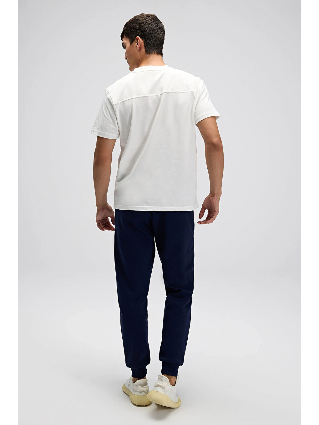 Lacivert Pamuklu Regular Fit Normal Bel Ribanalı Paça Eşofman Altı EM531-NV-5