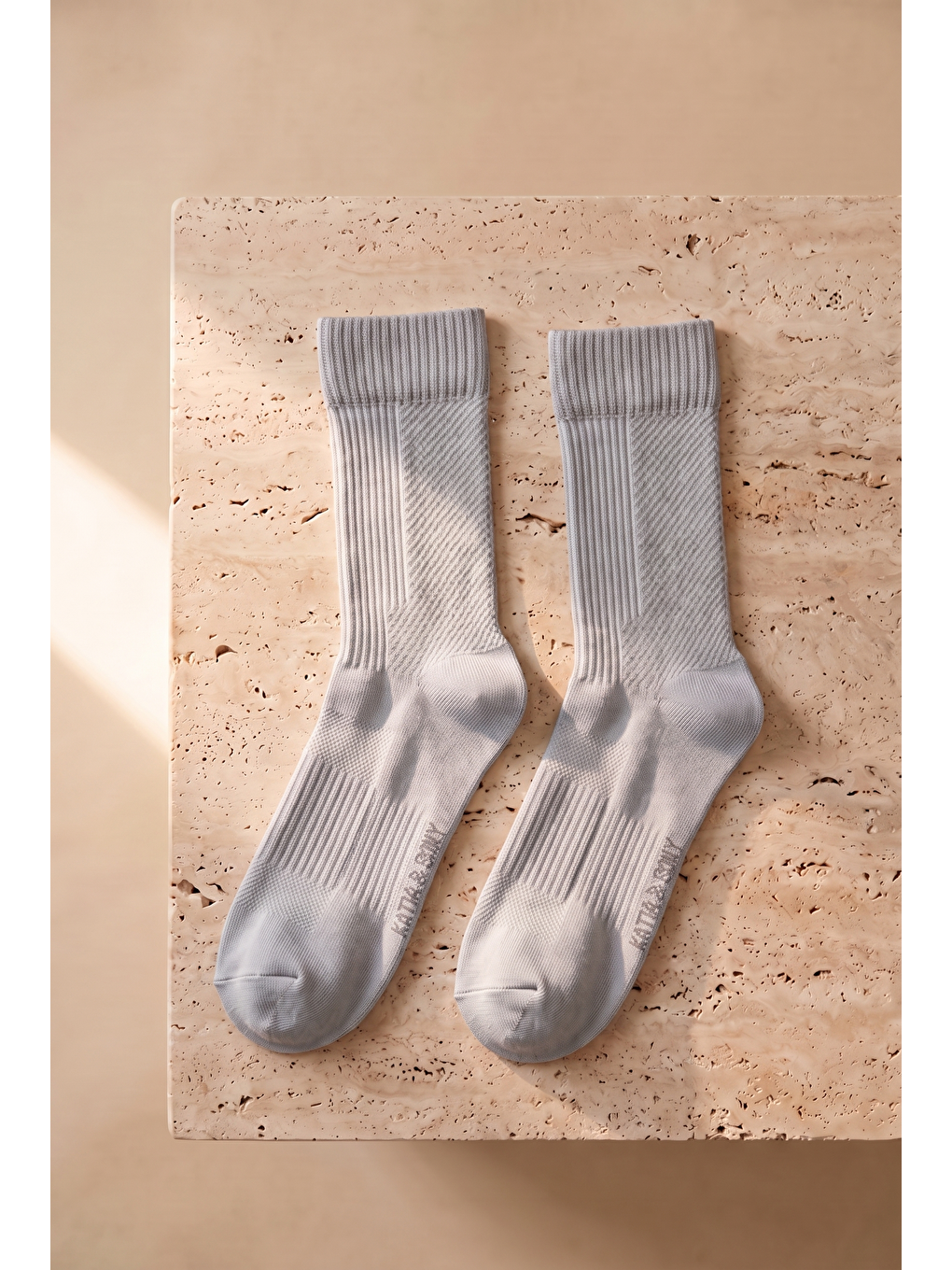 Unisex File Örgülü Soket Çorap Gri-2