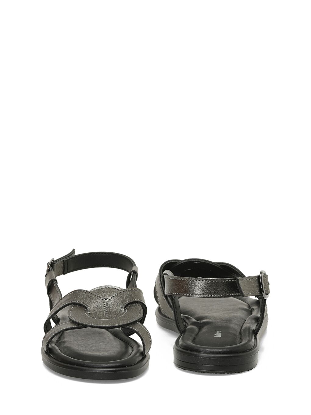 Gri 325053.Z 5FX Gümüş Kadın Düz Sandalet-4