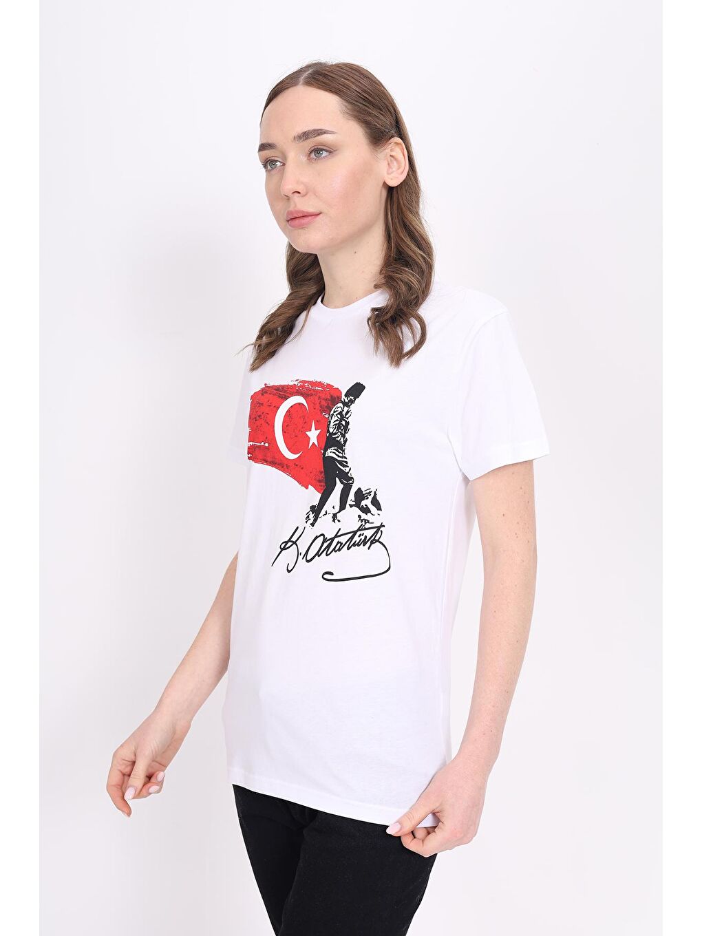 Toontoykids Beyaz Unisex Atatürk Baskılı Tişört