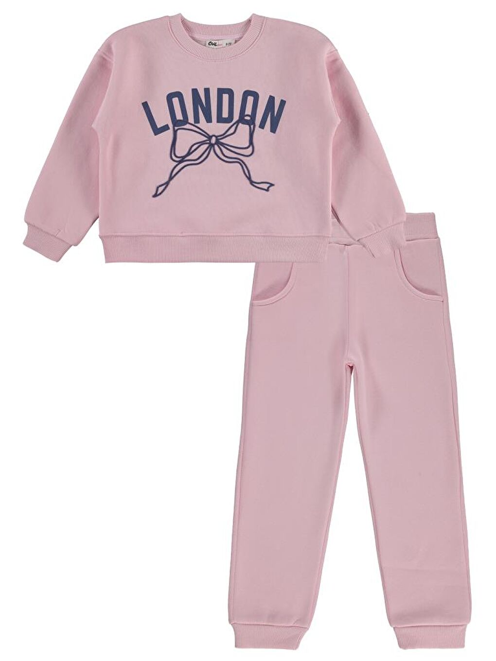 Pembe Girls London Baskılı 6-9 Yaş Eşofman Takımı-1