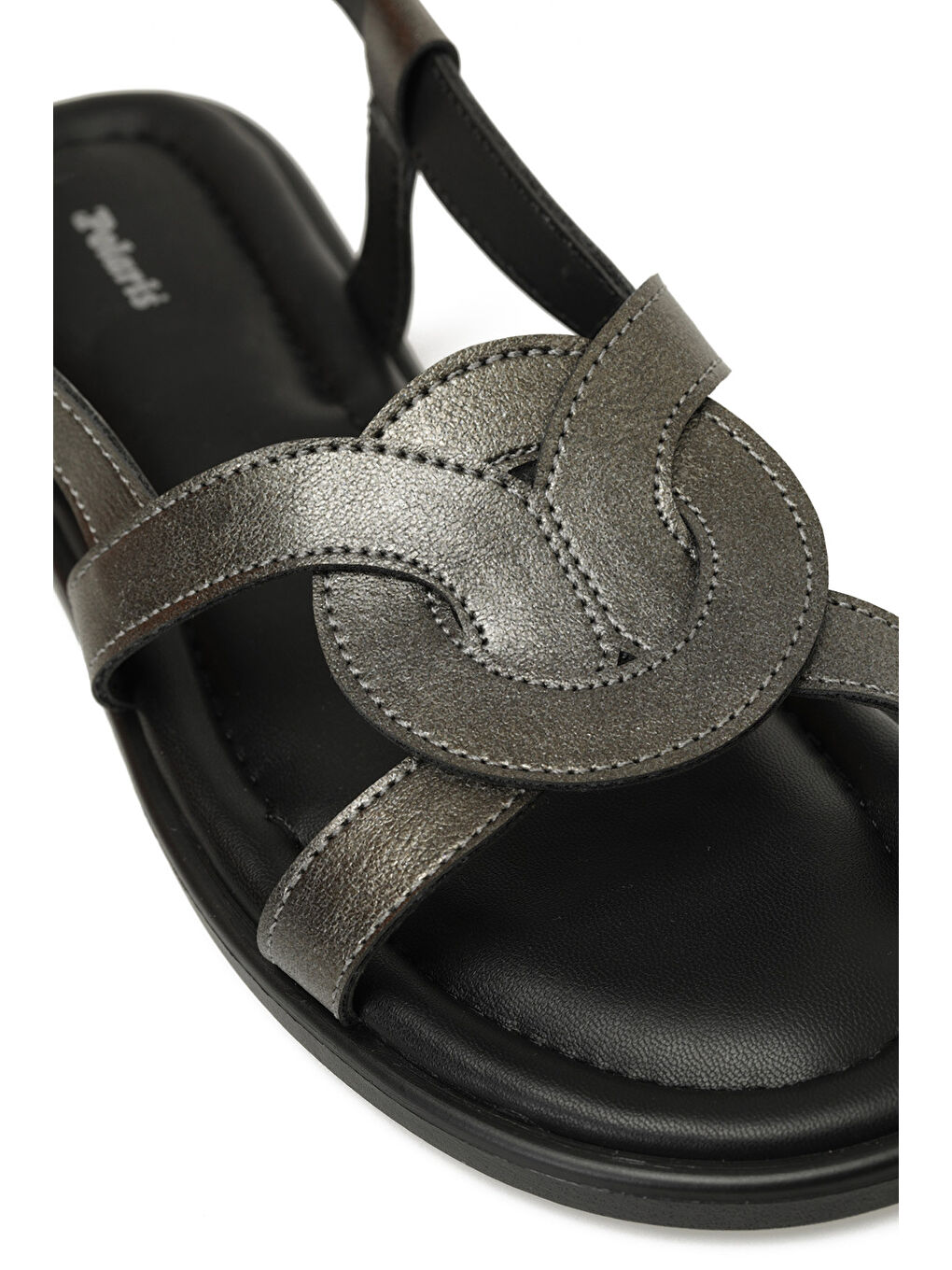 Gri 325053.Z 5FX Gümüş Kadın Düz Sandalet-6
