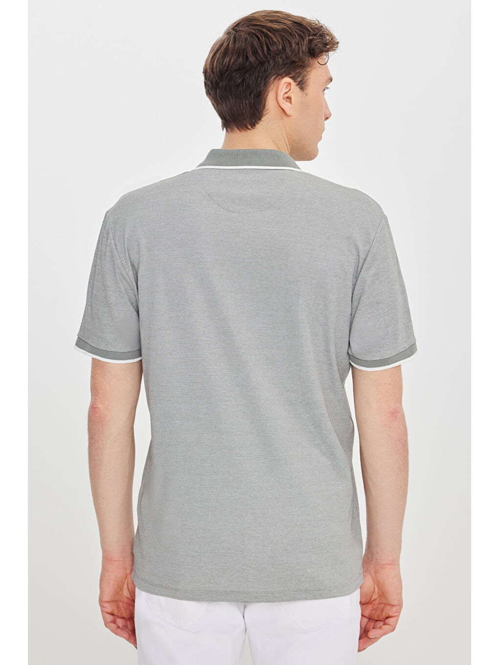 Erkek Haki Pamuklu Comfort Fit Rahat Kesim Polo Yaka Cepli Tişört-4