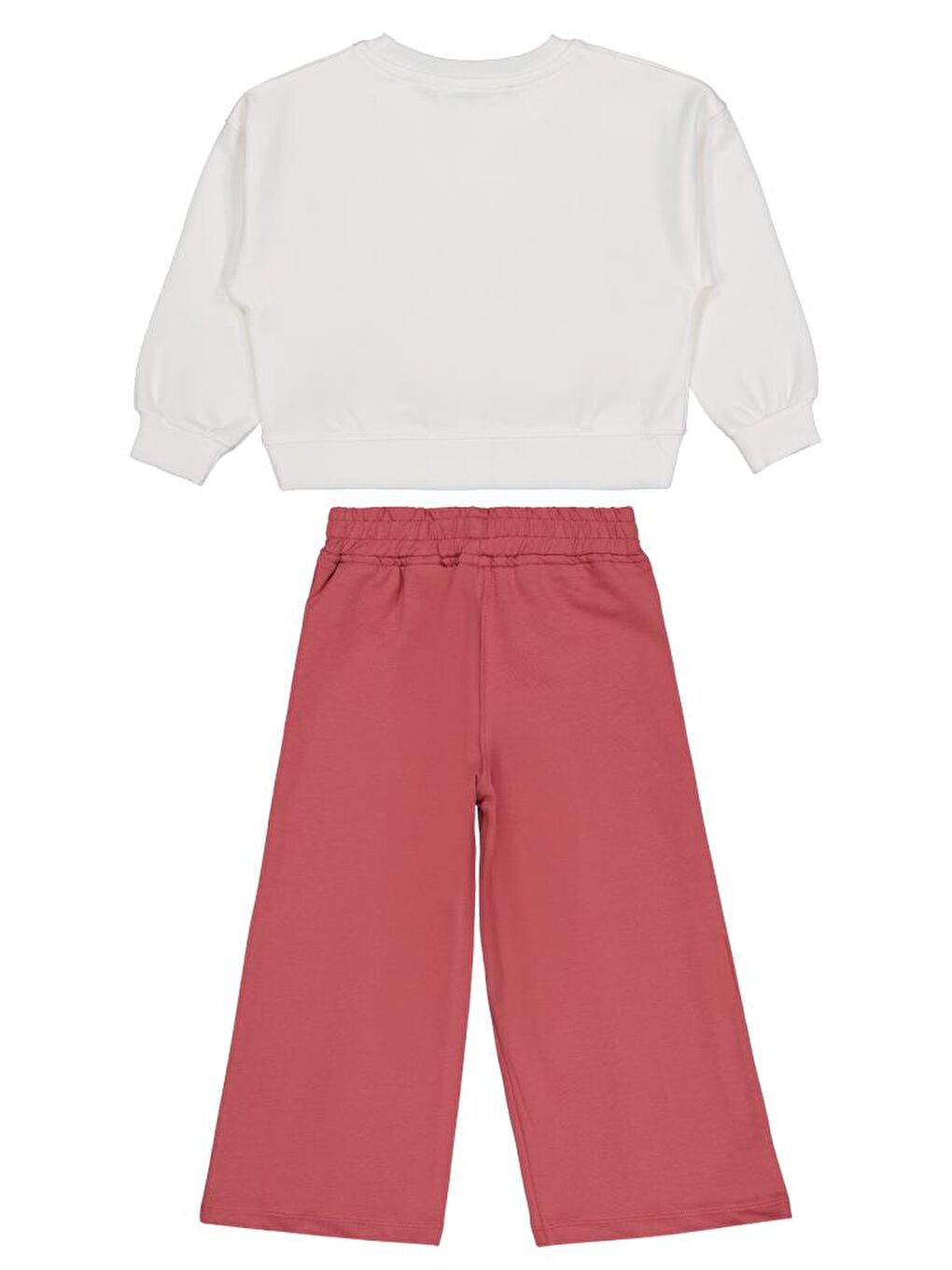 Ekru Girls Çiçek Nakışlı 2-5 Yaş Eşofman Takımı-1