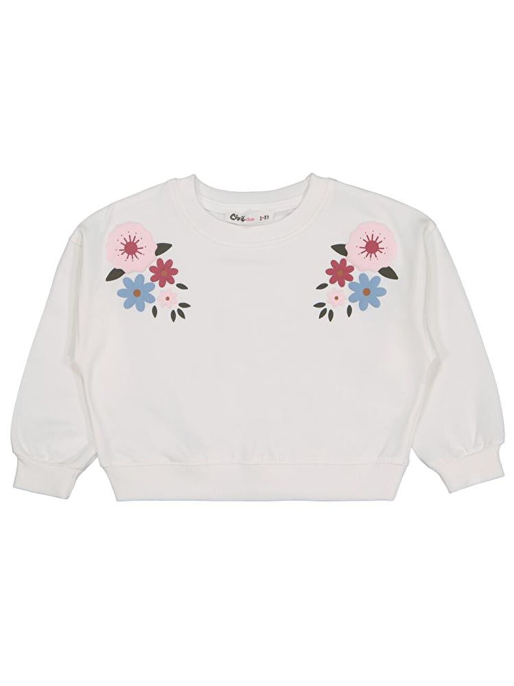 Ekru Girls Çiçek Nakışlı 2-5 Yaş Eşofman Takımı-2