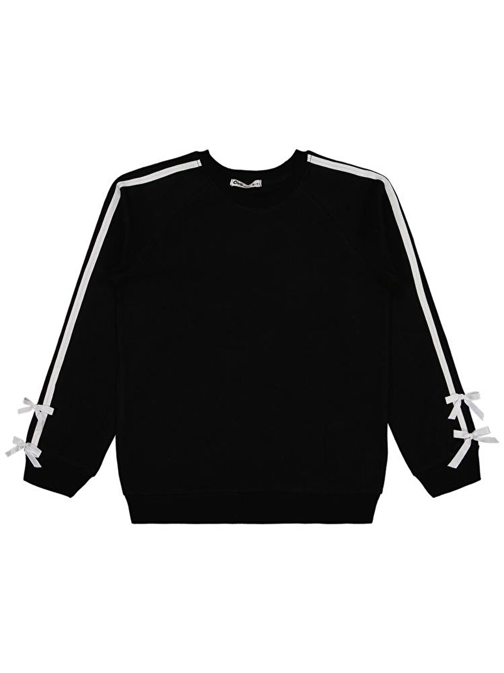 Siyah Girls Şeritli Fiyonklu 10-13 Yaş Eşofman Takımı-2