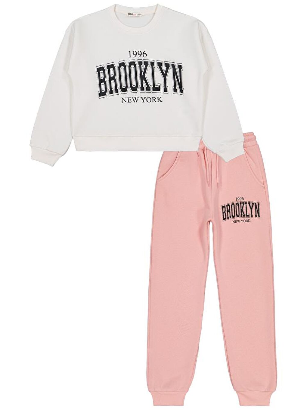 Ekru Girls Brooklyn Baskılı 10-13 Yaş Eşofman Takımı