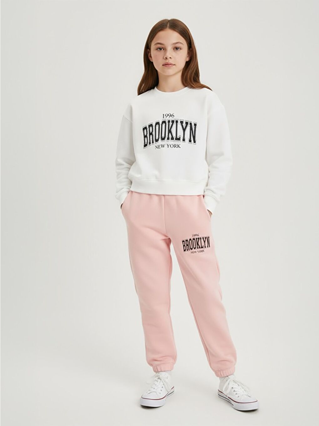 Ekru Girls Brooklyn Baskılı 10-13 Yaş Eşofman Takımı-3