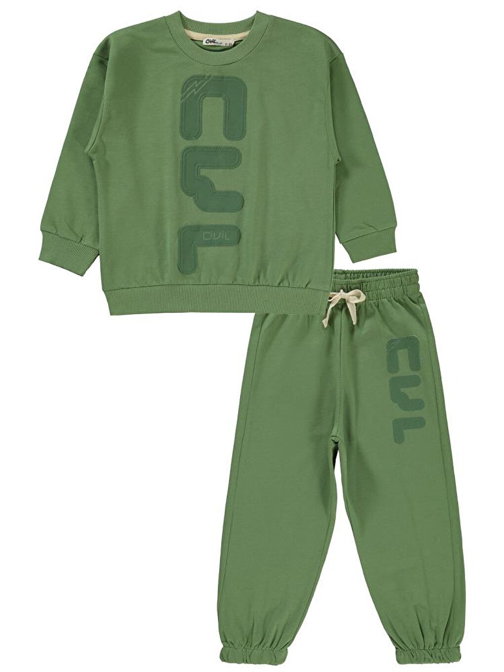 Haki Boys Cvl Nakışlı 2-5 Yaş Eşofman Takımı