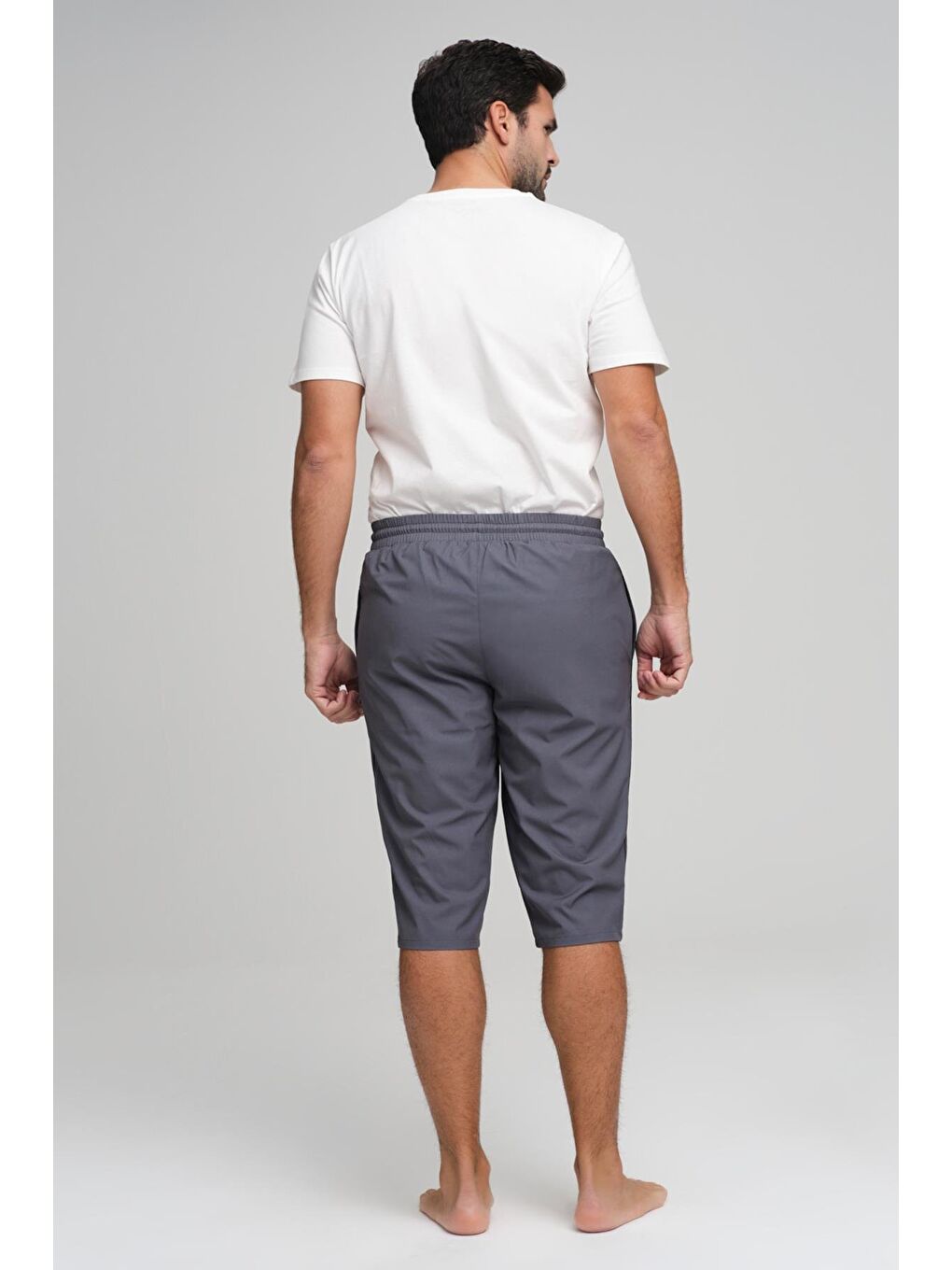 Yan Şeritli Gri Erkek Uzun Havuz Ve Deniz Şortu 2979-2