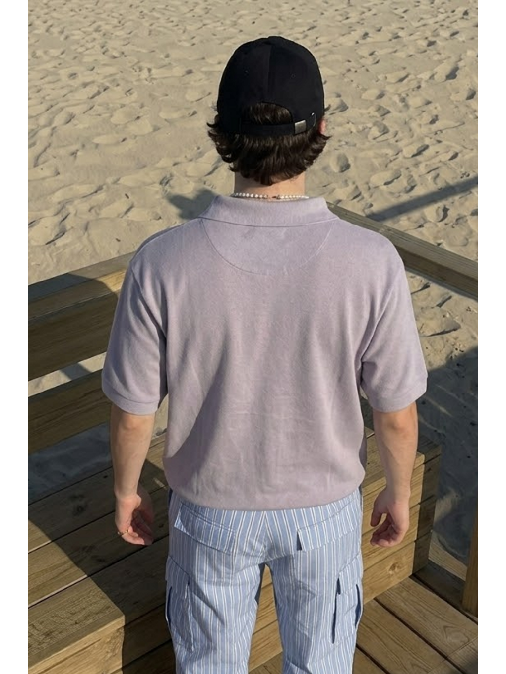 Erkek Casual Rahat Gri Polo Yaka Tişört-4