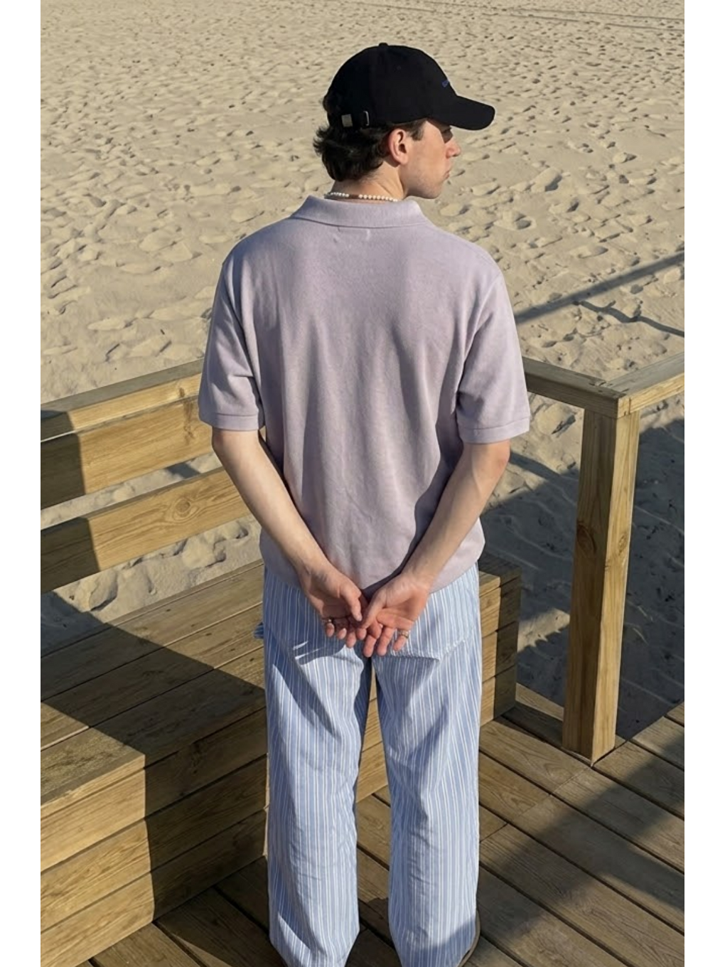 Erkek Casual Rahat Gri Polo Yaka Tişört-5