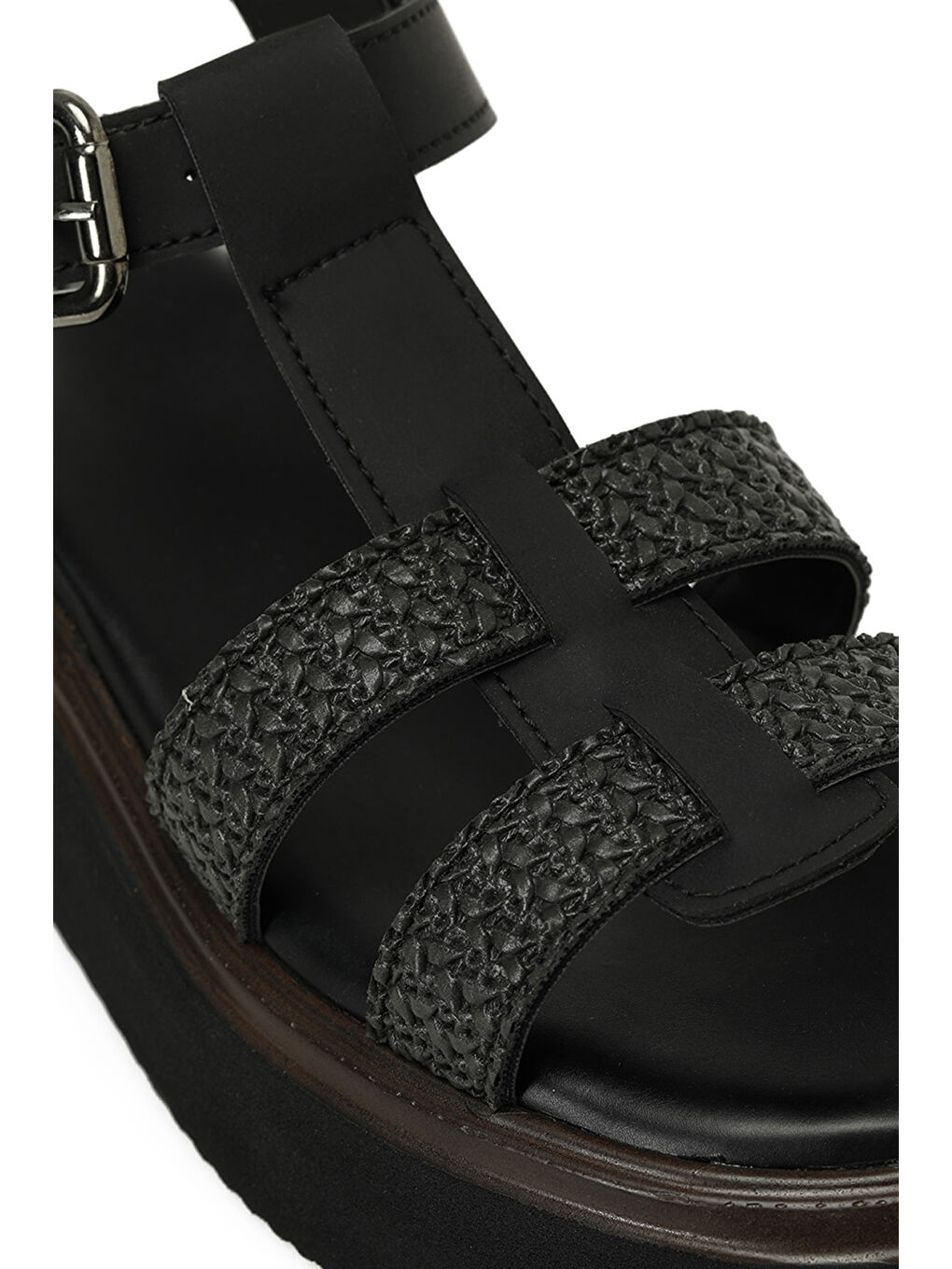 325064.Z 5FX Gri Kadın Dolgu Topuk Sandalet-6