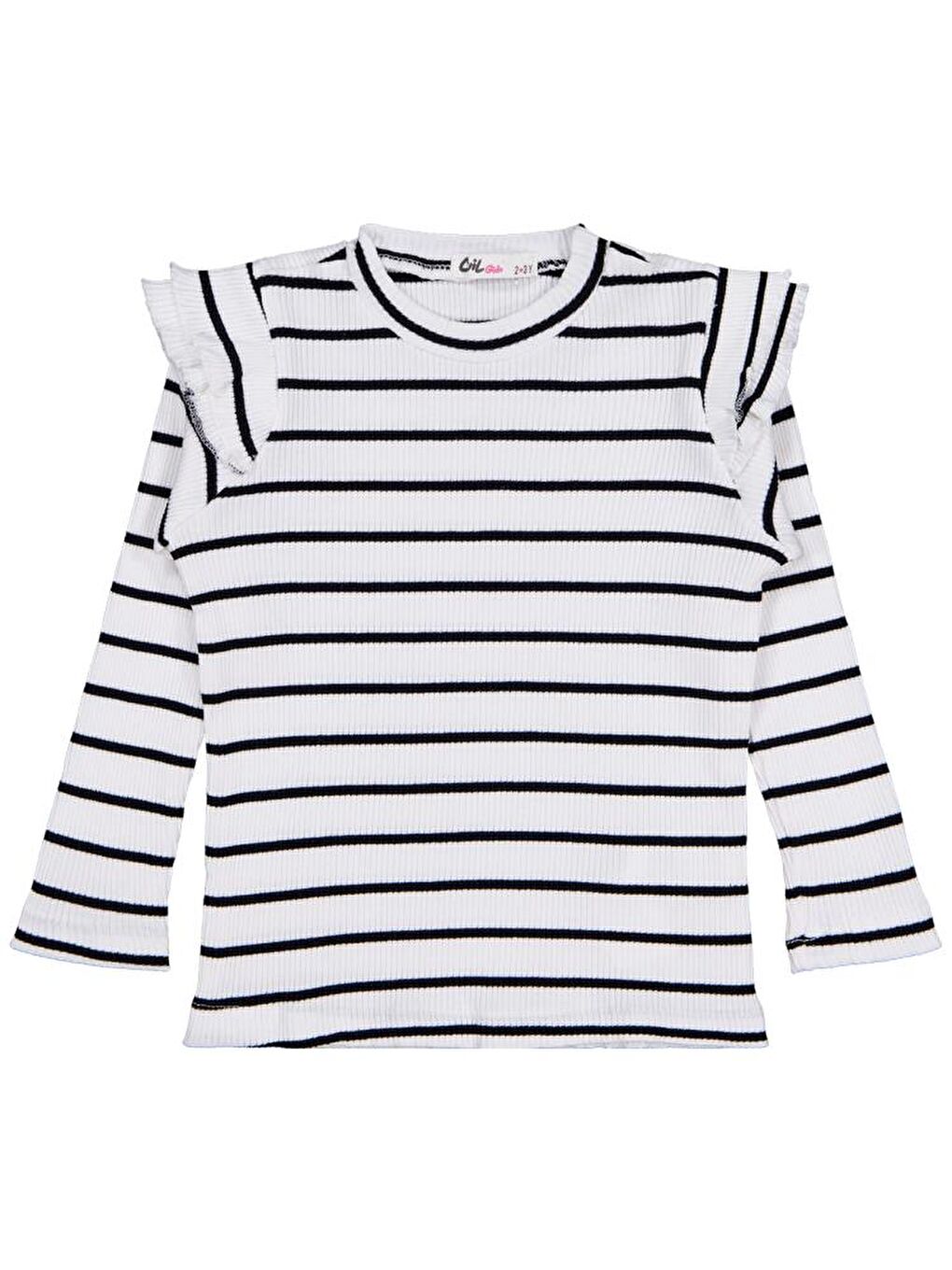 Ekru Girls Kolu Fırfırlı 2-5 Yaş Sweatshirt-1