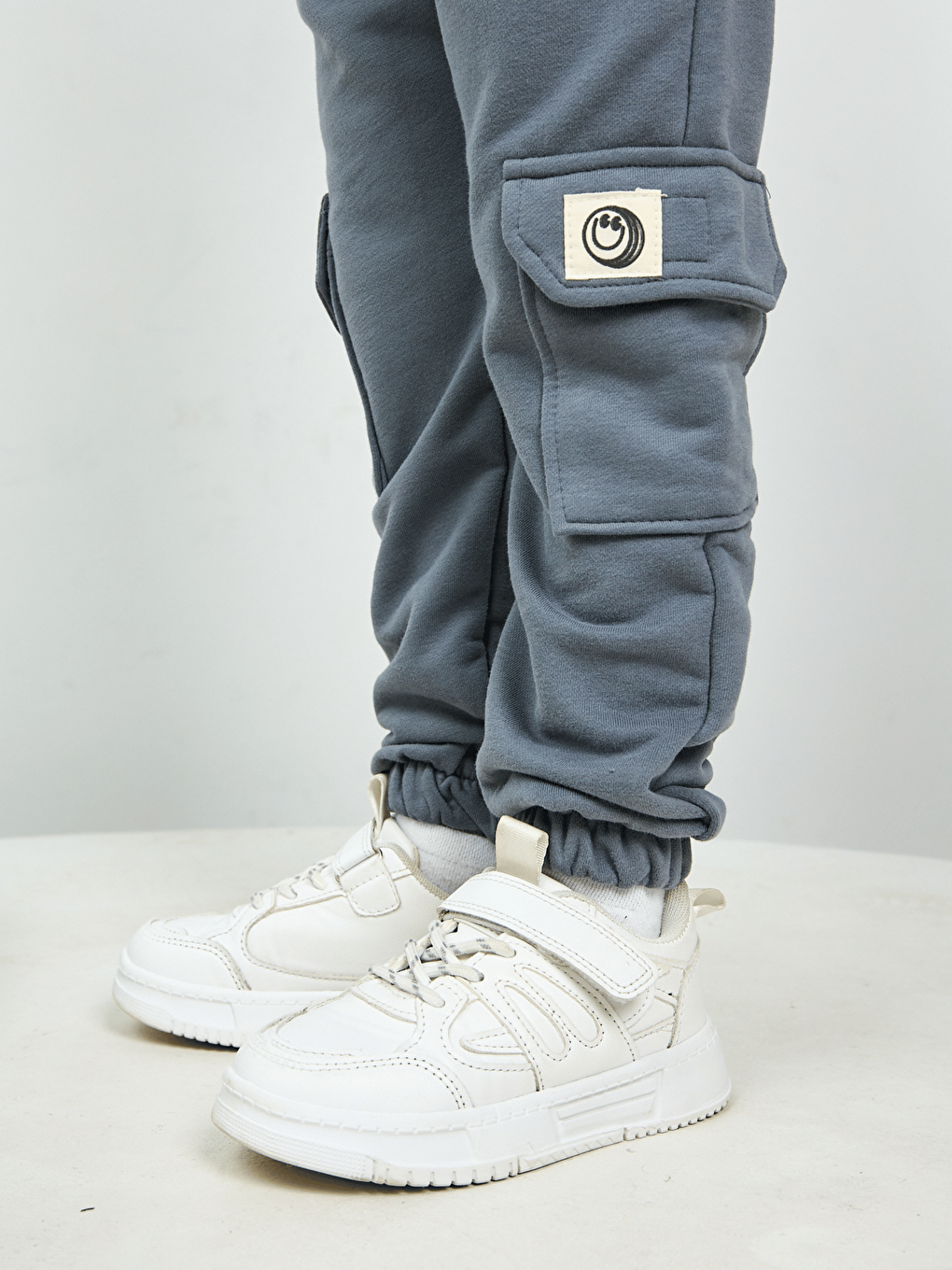 Gri Bisiklet Yaka Erkek Çocuk Basic Sweatshirt ve Eşofman Alt 2'li Takım-8