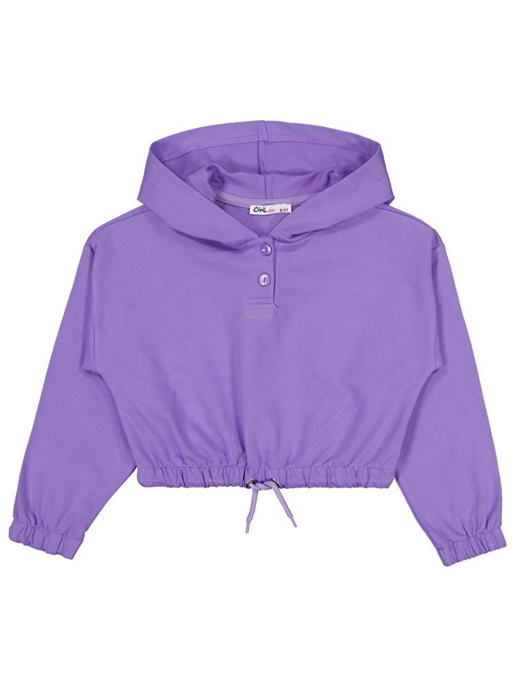 Mor Girls Kapüşonlu 6-9 Yaş Sweatshirt
