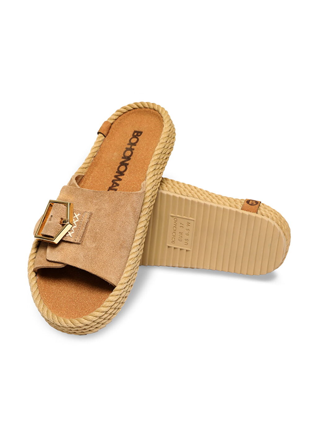 Kahverengi COR12-00044 Corsica Kadın Terlik Camel-2