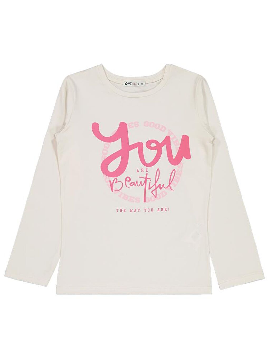 Ekru Girls You Beautiful Baskılı 10-13 Yaş Sweatshirt-1