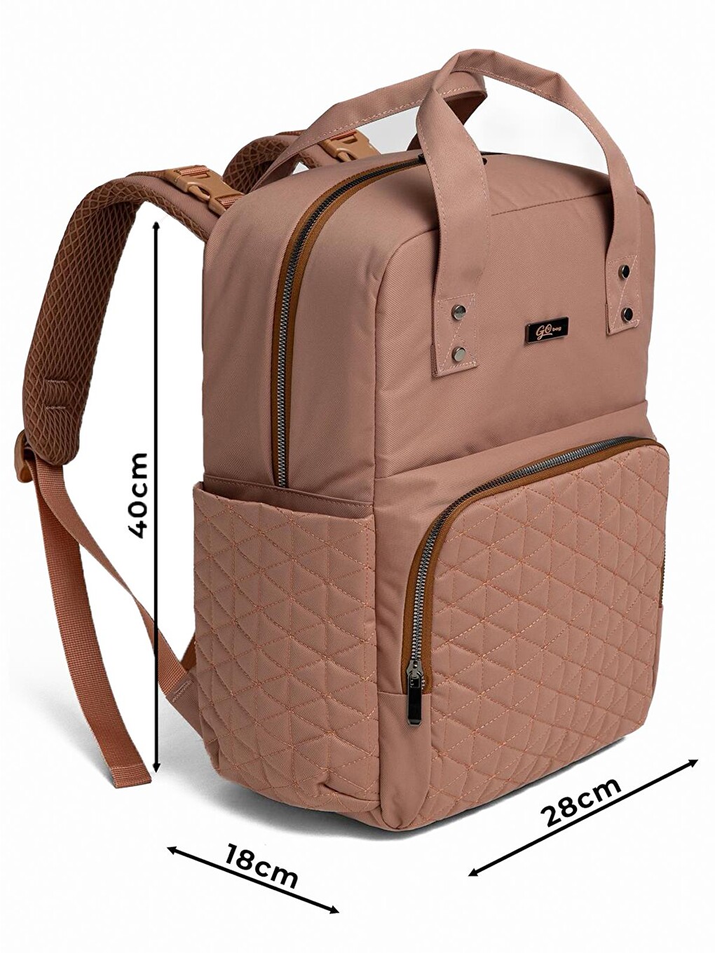Go Bag Astoria Anne Bebek Bakım Çantası - Pudra-3
