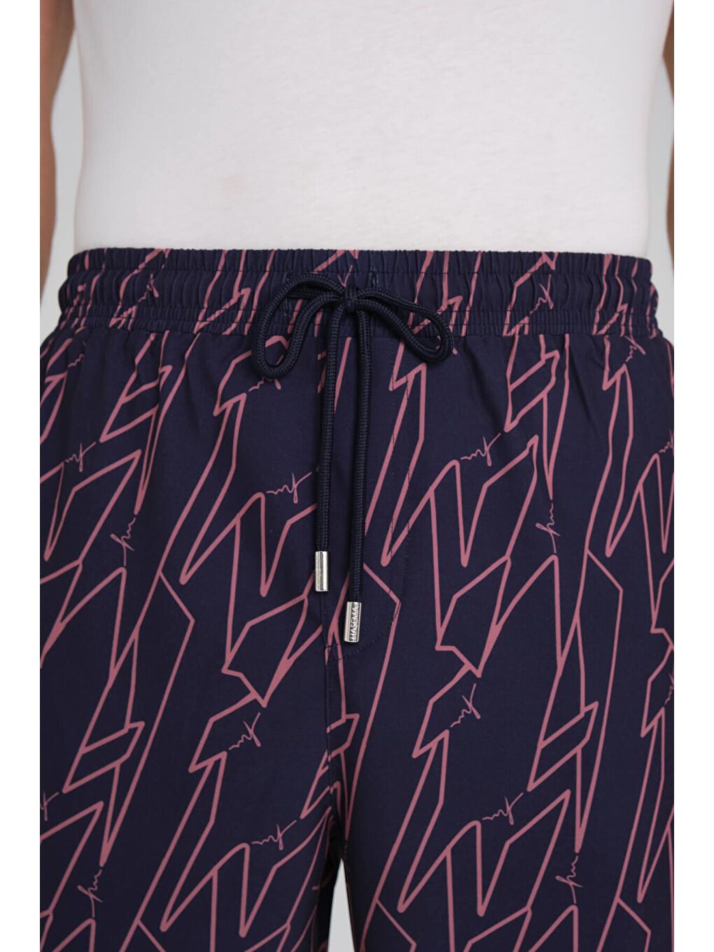 Desenli Lacivert Erkek Uzun Erkek Havuz Ve Deniz Şortu 242-4