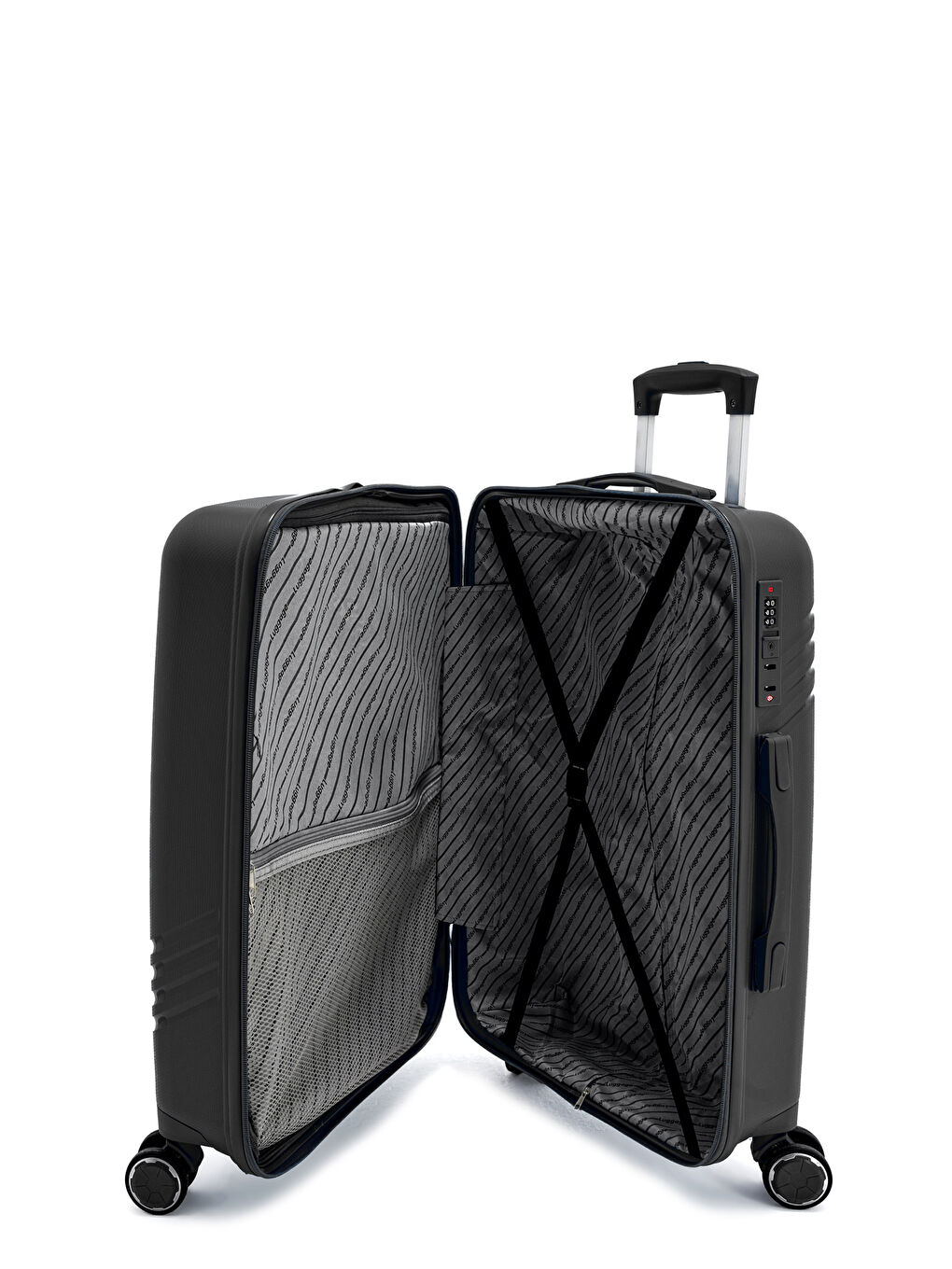 Siyah İthal Pp Urban Line Kabin Boy Valiz-6