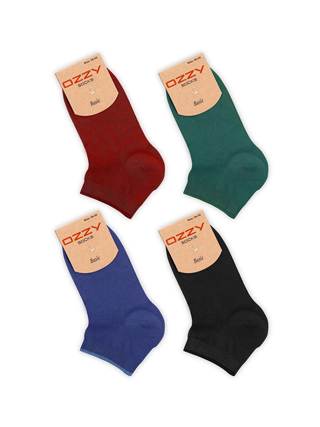 OZZY SOCKS Karışık 4 Çift Bambu Kadın Dikişsiz Patik Çorap 4 Mevsim Dayanıklı Topuk Ve Burun Koyu renkler