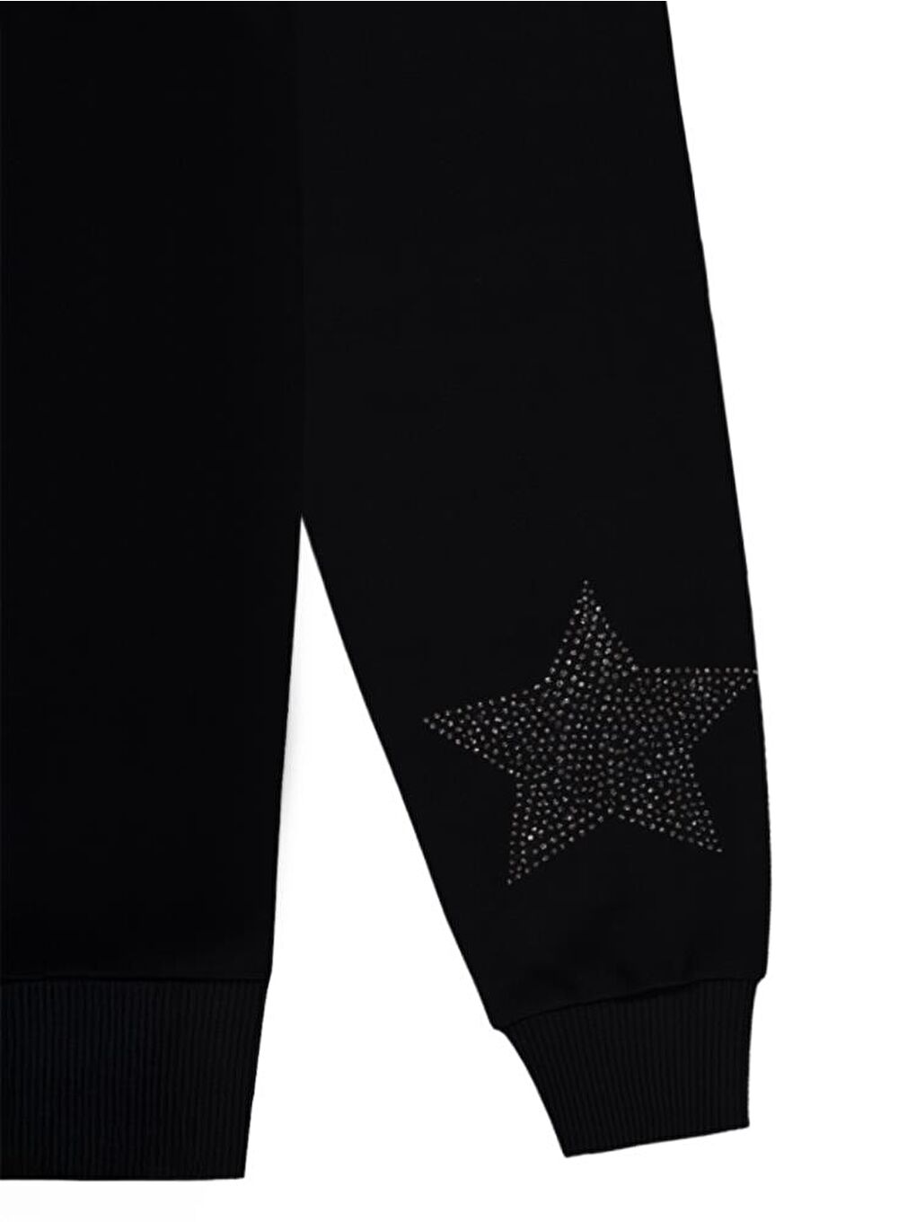 Siyah Girls Taşlı Yıldız Nakışlı 10-13 Yaş Sweatshirt-2