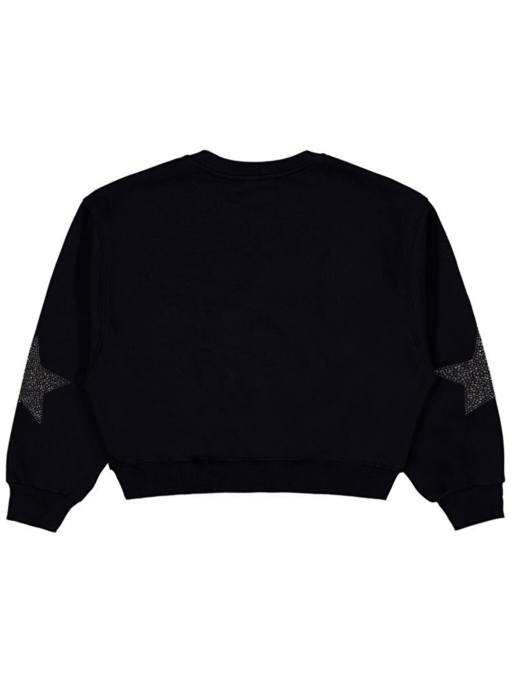 Siyah Girls Taşlı Yıldız Nakışlı 10-13 Yaş Sweatshirt-1