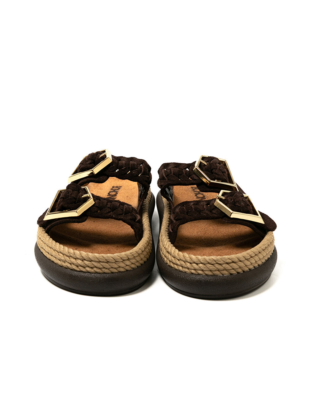 Kahverengi SYDOR12-00019 Sydney Örgü Kadın Terlik Koyu Kahve-3