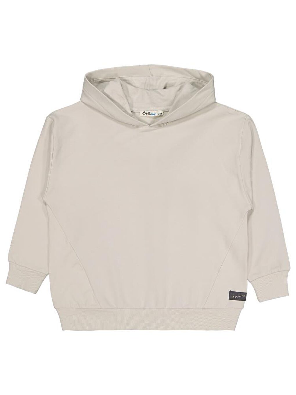 Boys No Etiketli 10-13 Yaş Kapüşonlu Sweatshırt - Gri 10-11 Yaş