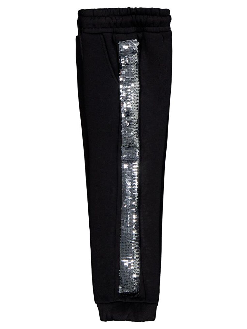 Siyah Girls Şerit Pul Nakışlı 2-5 Yaş Eşofman Altı-2