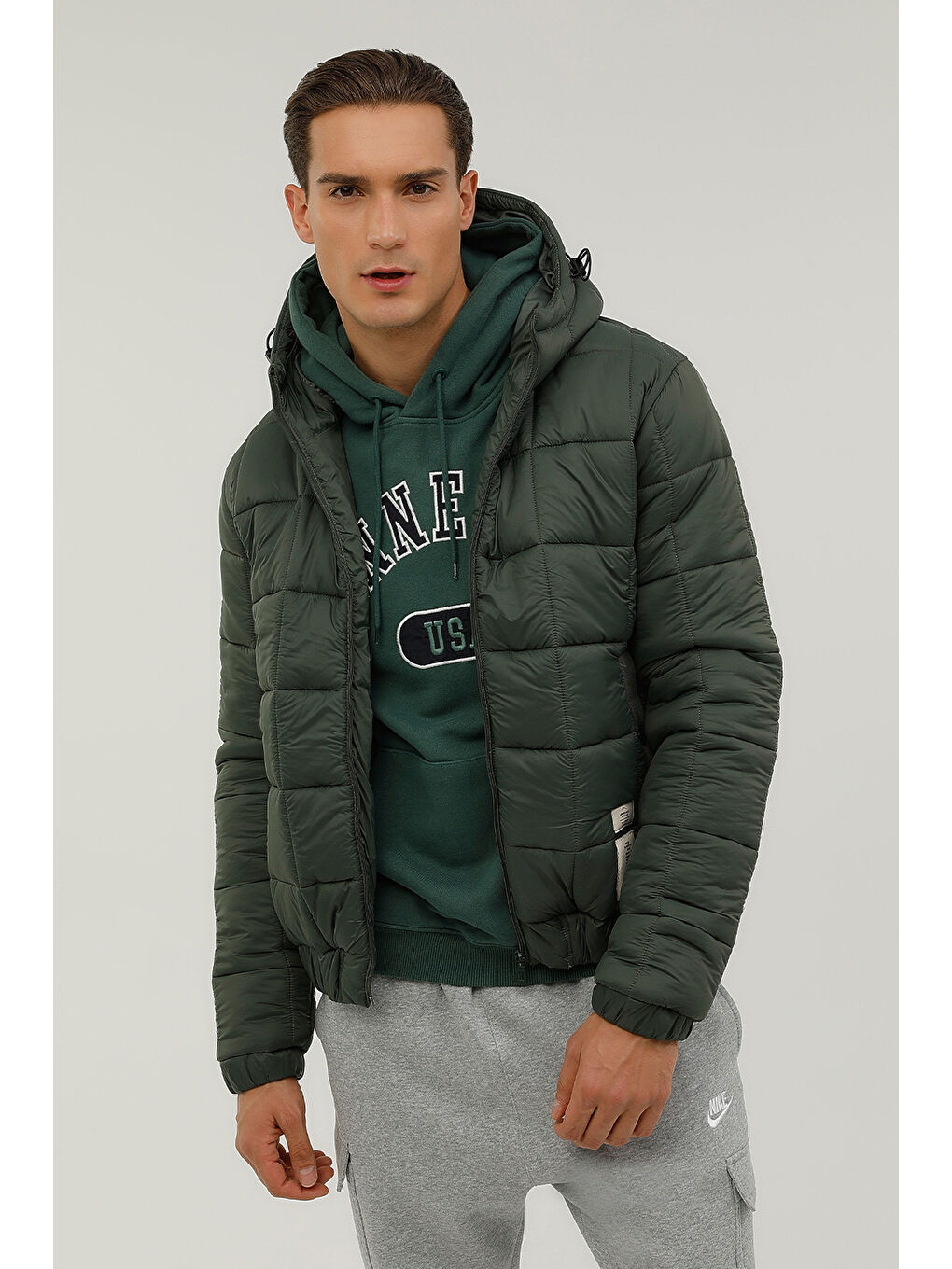 Yeşil M-ABELARD COAT 2PR ORMAN YESILI Erkek Kısa Kaban