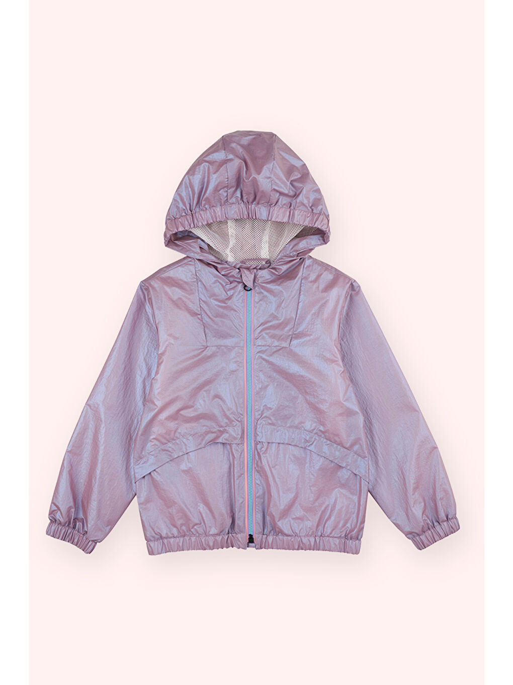 Kız Çocuk Kapüşonlu Yağmurluk Lila