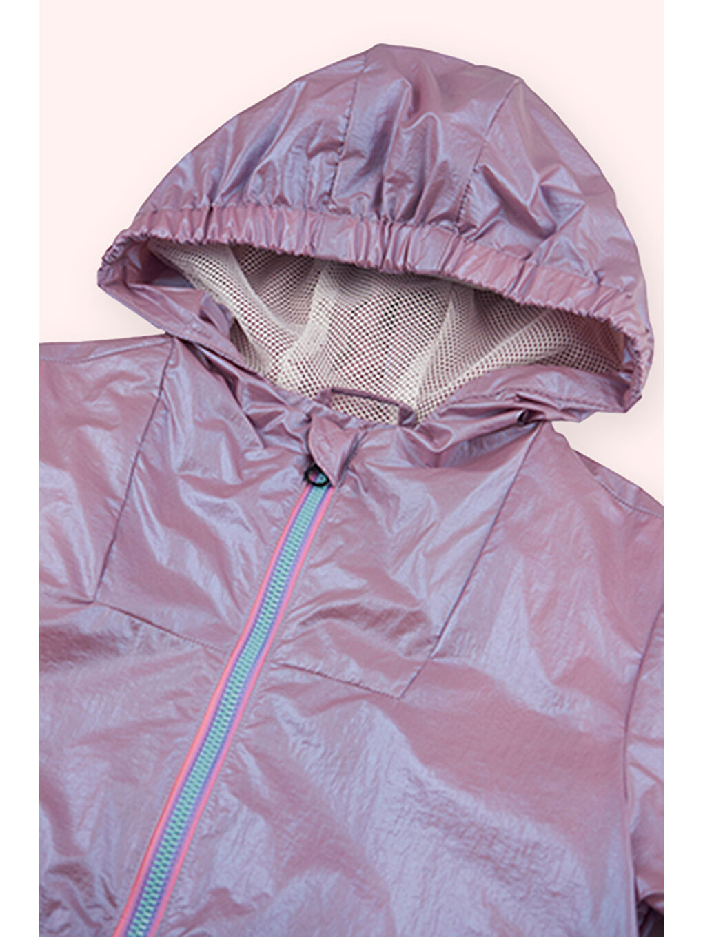 Kız Çocuk Kapüşonlu Yağmurluk Lila-1