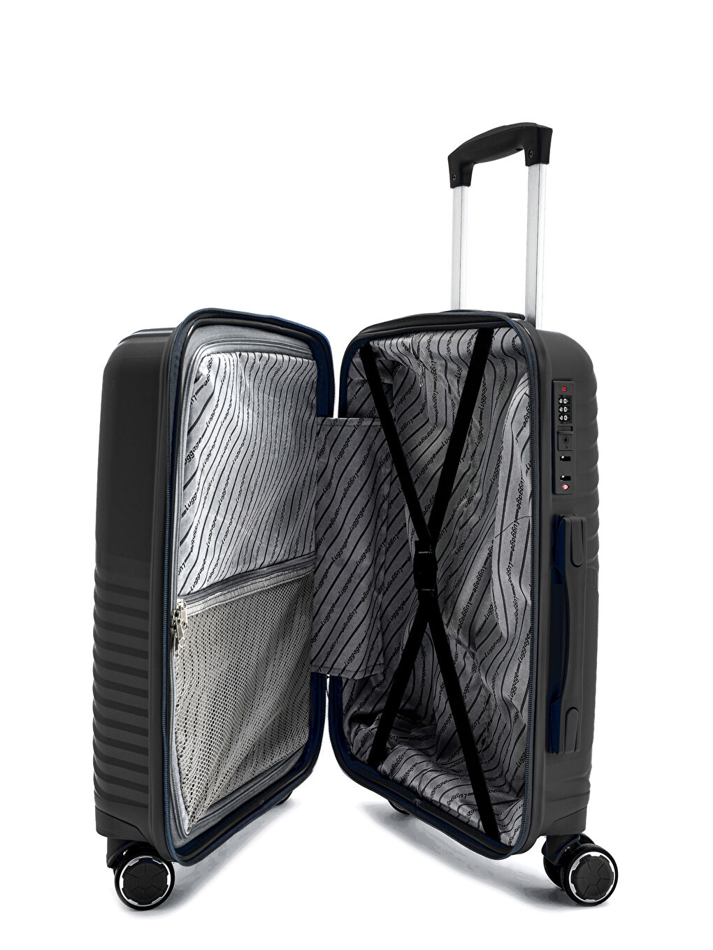 Siyah İthal Pp Elegance Kabin Boy Valiz-5