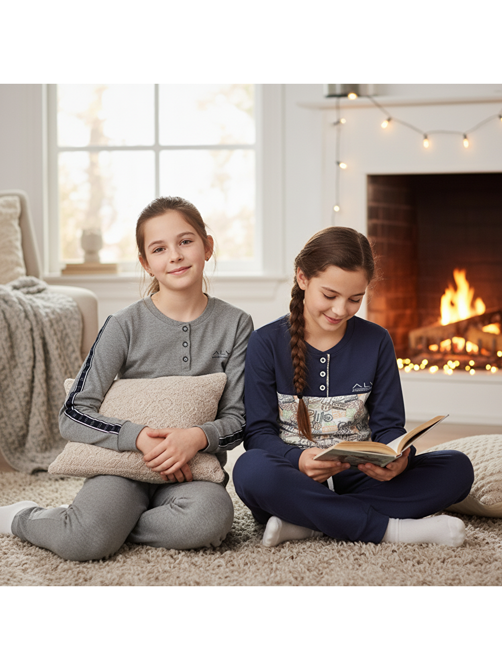 Karışık Genç Kadın Pamuklu 2 Adet 2'Li Pijama Takımı Al507 V2, Al501 V2 Bb2455