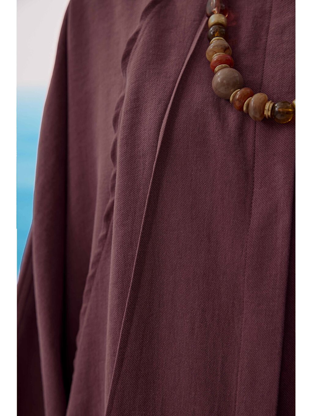 Pile Detaylı Gömlek Bordo-4