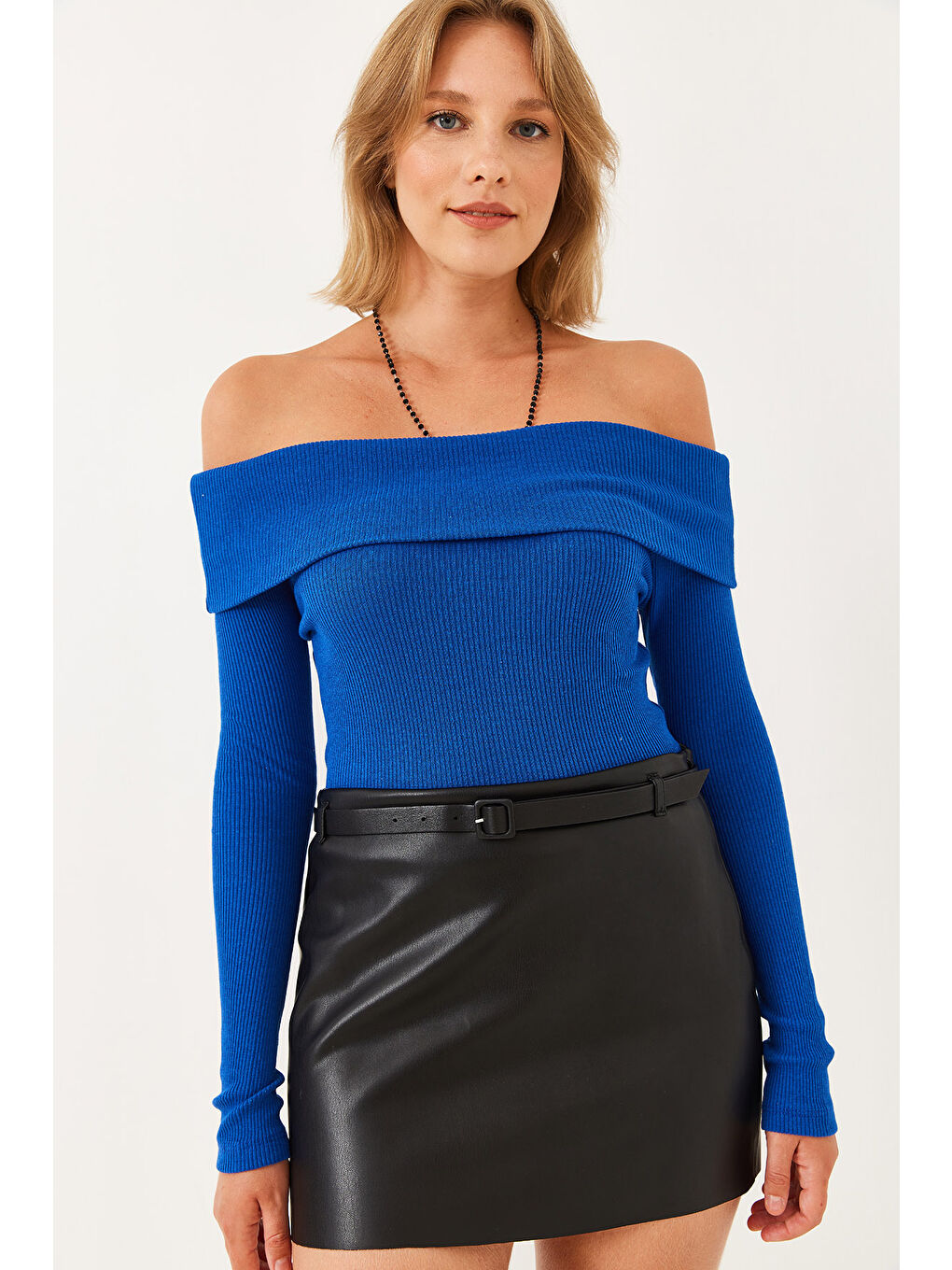 Mavi Kadın Yaka Kaşkorse Bluz-3