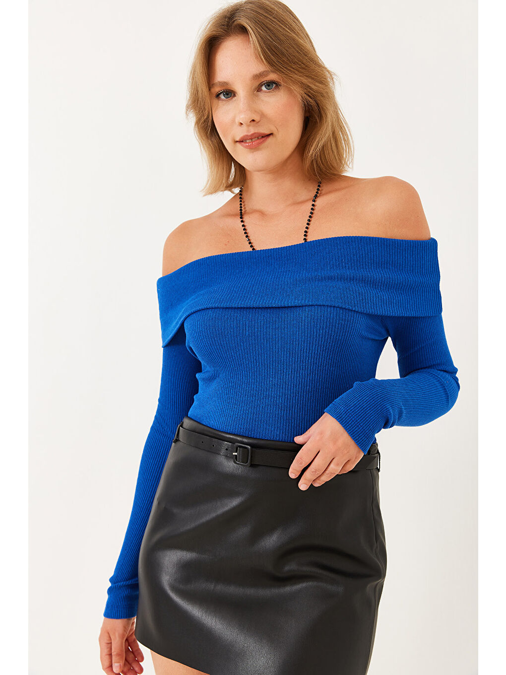 Mavi Kadın Yaka Kaşkorse Bluz-4