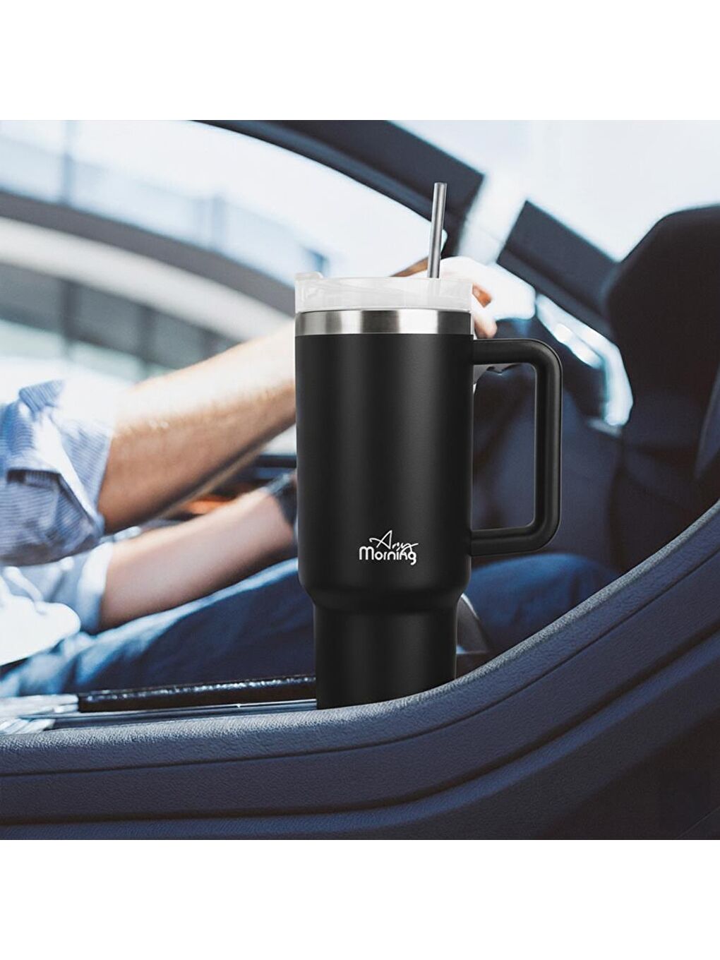 Vaha 1200 ml Üç Kademe Çevirmeli Kapaklı Çift Katman Çelik Termos Mug Siyah SI2440217-1