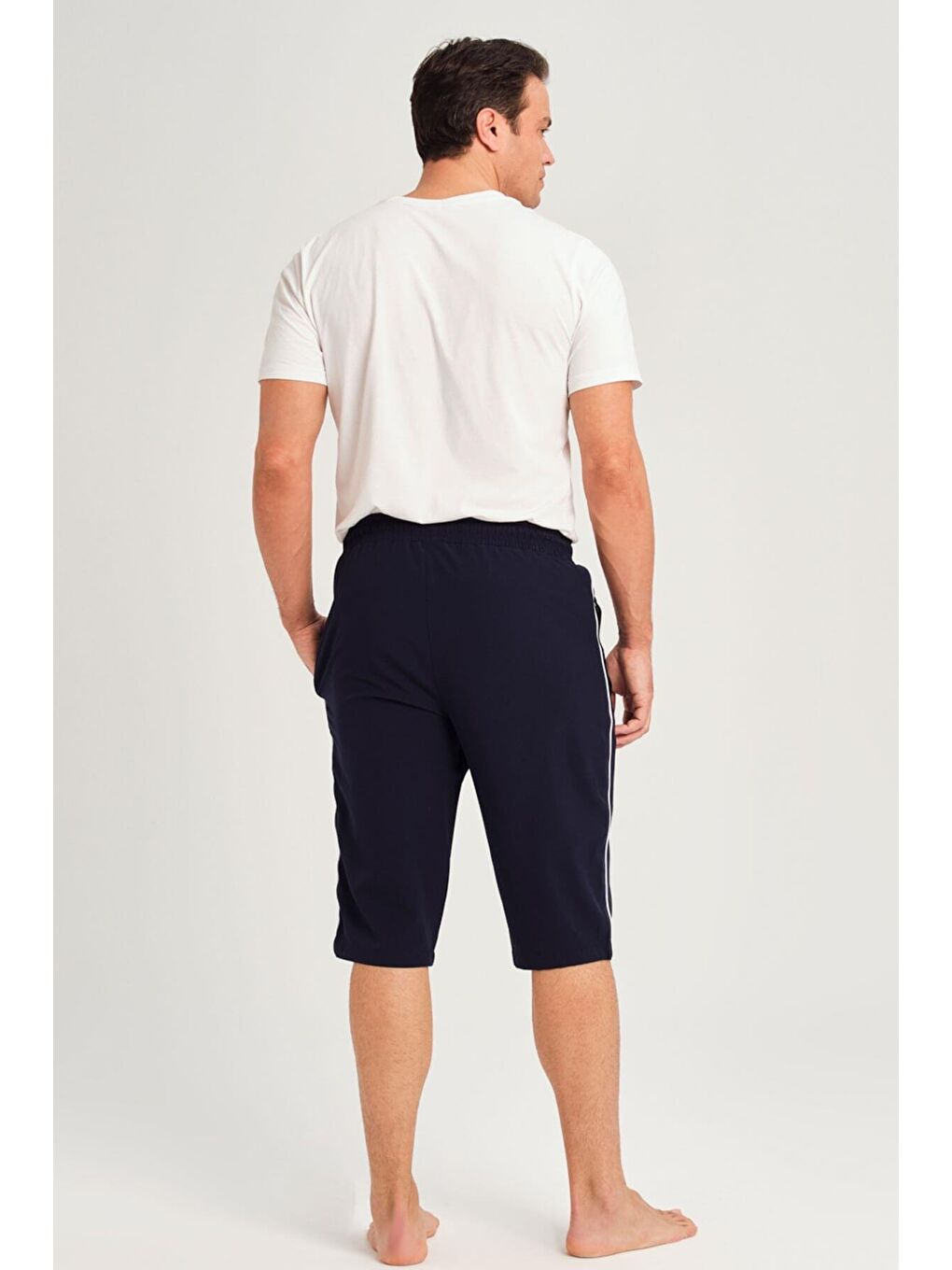 Yan Şeritli Lacivert Erkek Uzun Havuz Ve Deniz Şortu 2979-1