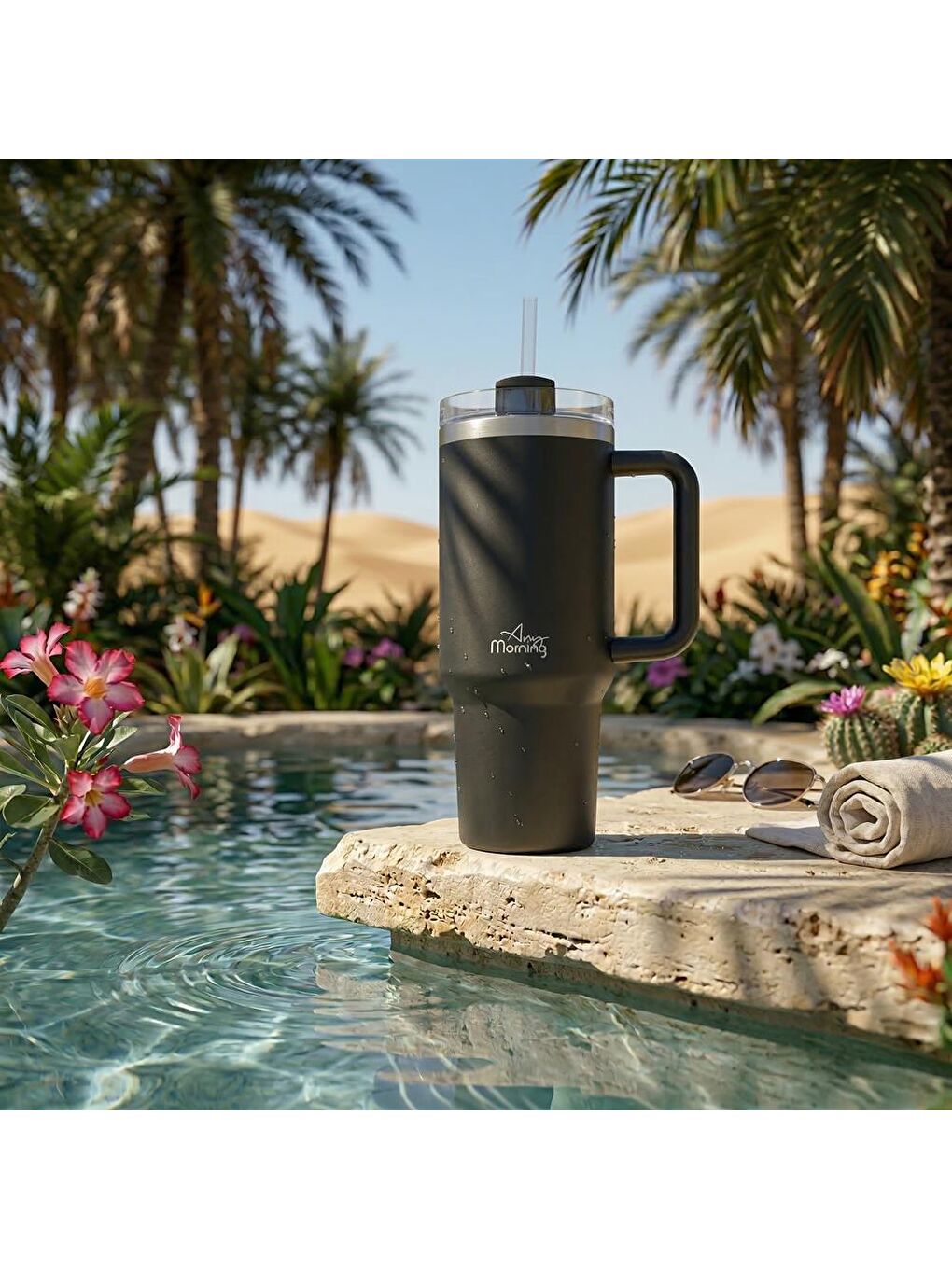 Vaha 1200 ml Üç Kademe Çevirmeli Kapaklı Çift Katman Çelik Termos Mug Siyah SI2440217-6