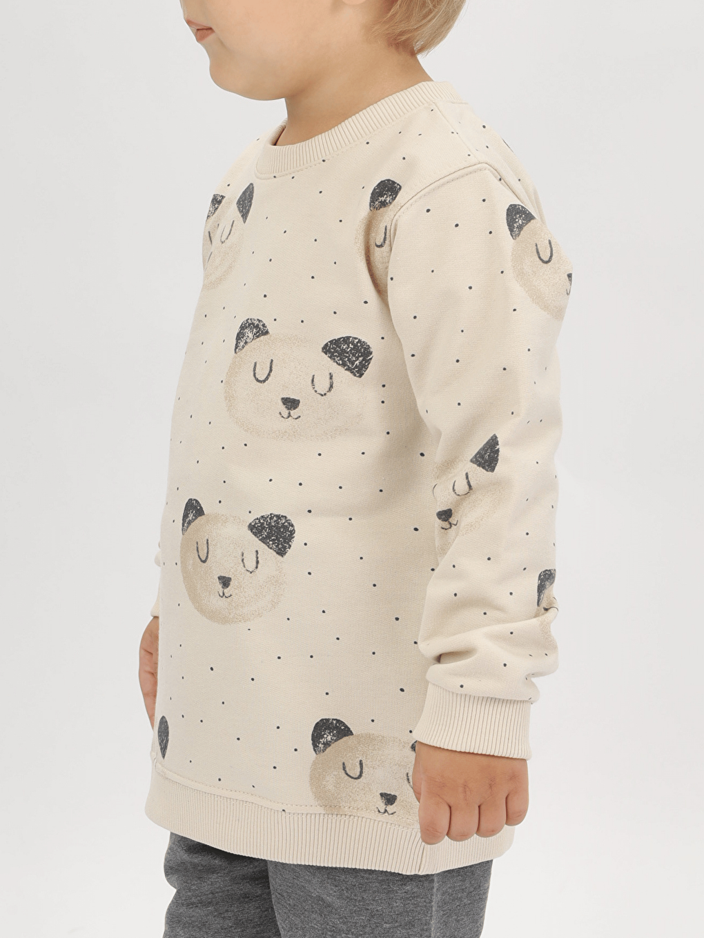 Antrasit Bisiklet Yaka Erkek Bebek Sweatshirt ve Eşofman Alt 2'li Takım-7